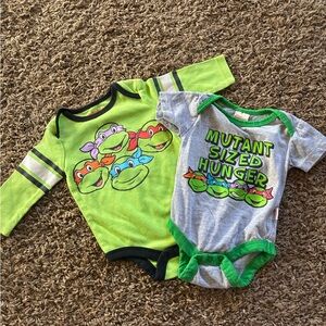 Nickelodeon Green and Gray Bodysuits
